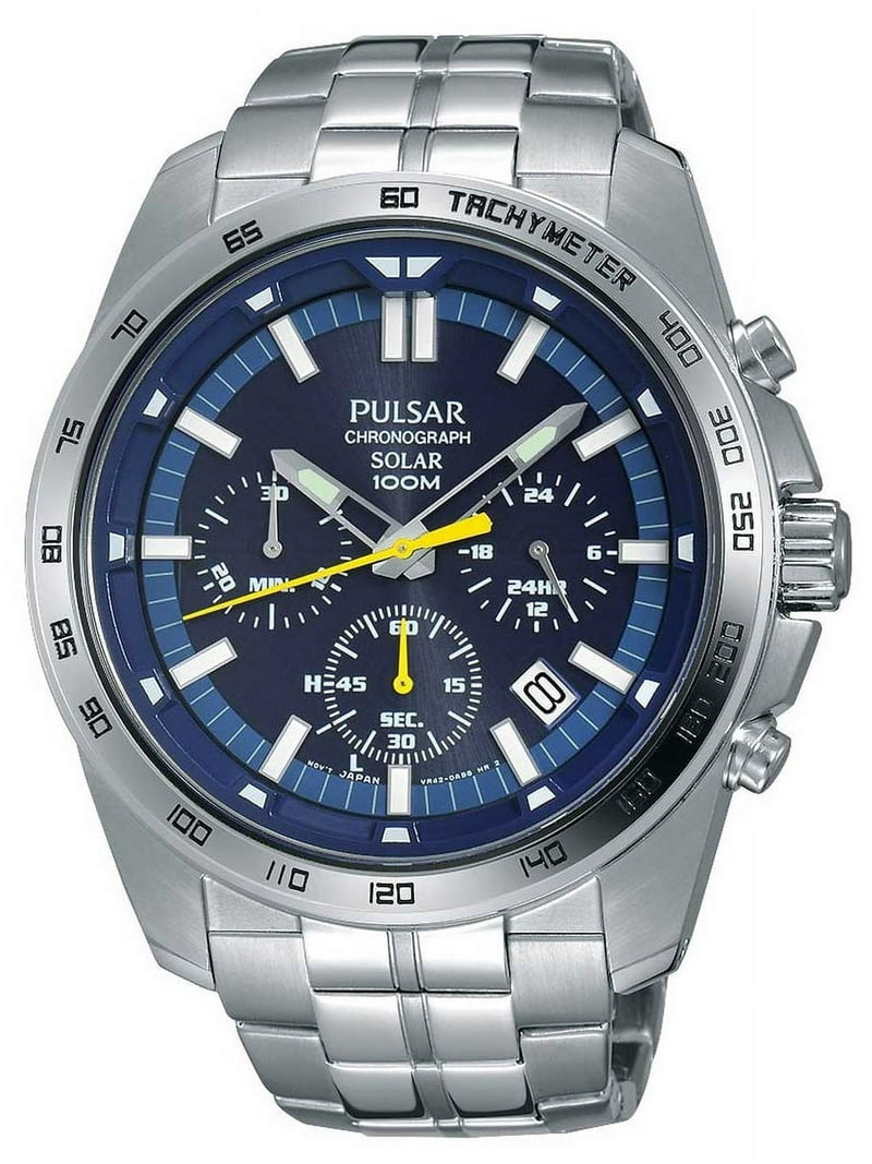 Pulsar PZ5001 Men's On The Go Solar Blue Dial Steel Bracelet