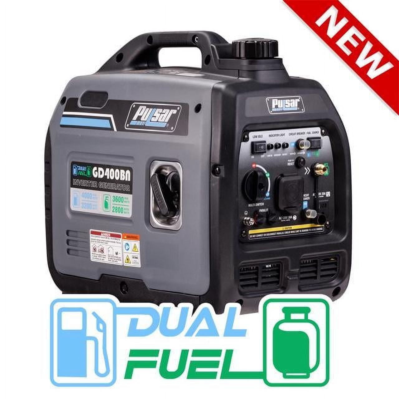 Pulsar Products GD400BN, 4000W Portable superquiet Dual Fuel