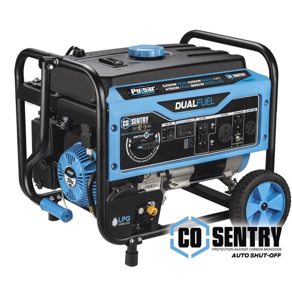 Pulsar Products Inc Dual Fuel Portable Power Generator 5250 Peak Watts 224cc Engine