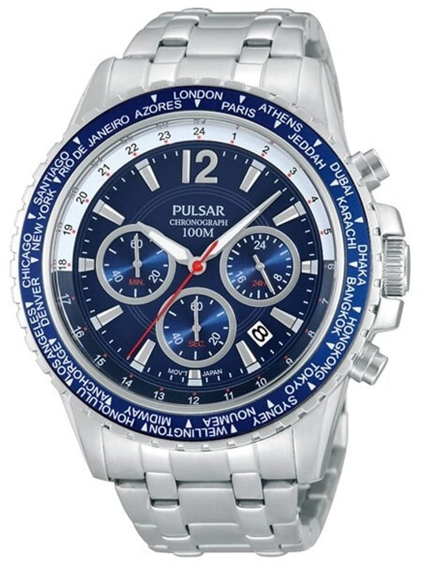 Pulsar Quartz Chronograph Watch with Stopwatch and Togo Ubuy