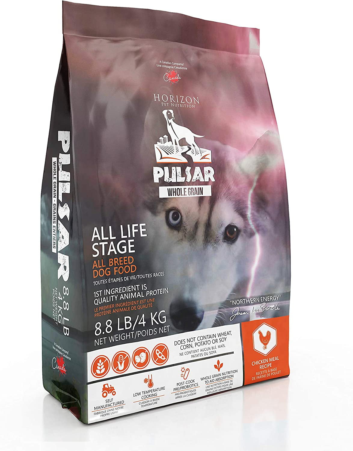 Pulsar Whole Grain, Non GMO, Meat Dense All Life Stage Dry Dog Food 8.8 lb Bag