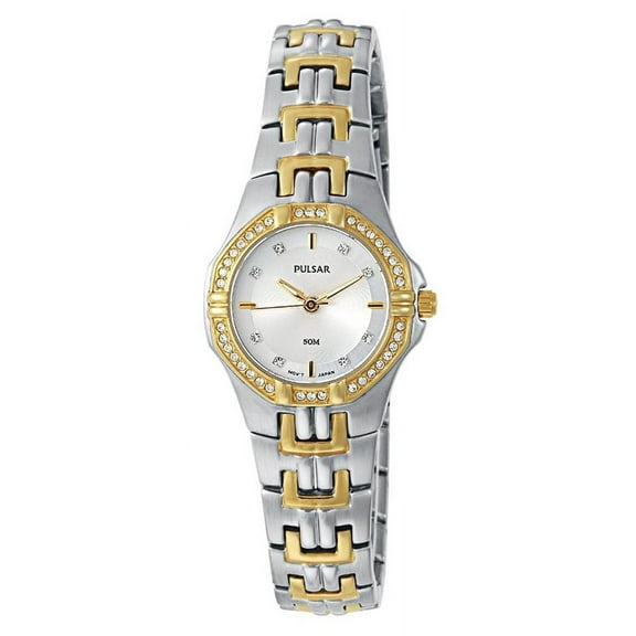 Pulsar Women's Swarovski Crystals Two Tone Stainless Steel Watch PTC386