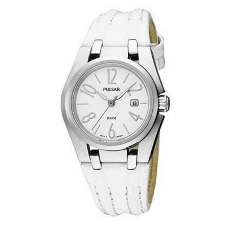 Pulsar ladies watch shop leather strap
