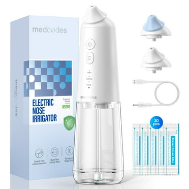 Pulsating Sinus Rinse irrigator, for Sinus Relief & Nasal Care, Electric Neti Pot Nose Cleaner with 30 Salt Pods Nasal Wash Kit