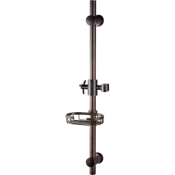 28in. Adjustable Slide Bar with Integrated Soap Dish Oil Rubbed Bronze