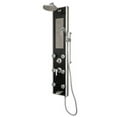 thumbnail image 1 of Leilani 8-in ShowerSpa with 6-Dual Function Body Jets Slide Bar Handshower and Built-in Mirror Black Glass and Chrome, 1 of 7