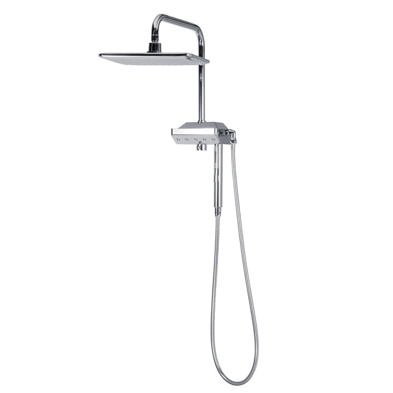 AquaPower 11-in Rain Showerhead Shower System with Pivoting Shower Arm and PULSE AquaPower Spray Chrome 1.8 GPM