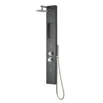 AquaNiche 8-in Rain Showerhead Showerspa with 4-Body Jets Built-in Niche and Handshower Gun Metal Black