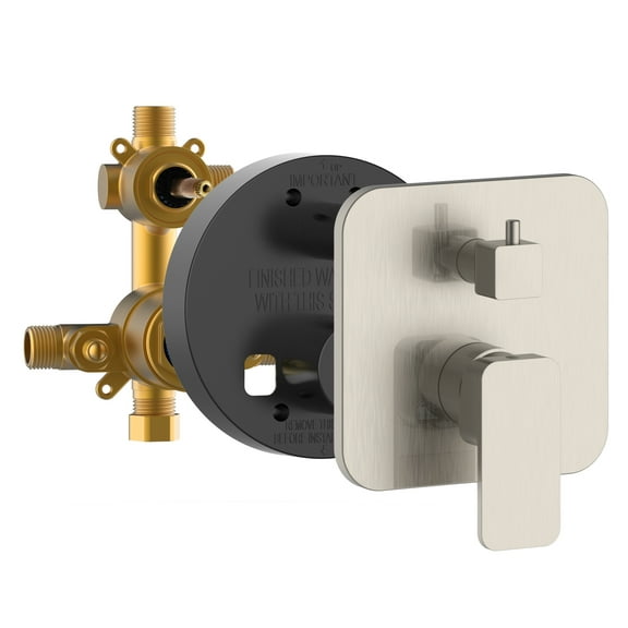 Tru-Temp Pressure Balanced Mixing Valve with Two Way Diverter Square Trim Brushed Nickel