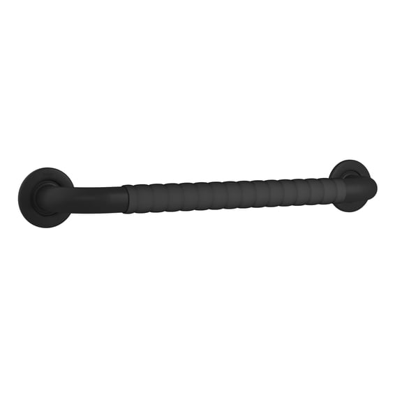 ErgoSafetyBar 18-in Dimpled Ergonomic Soft Grip 32mm Diameter ADA Compliant 500 lb Weight Capacity Matte Black