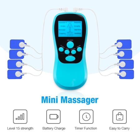 Pulse Electric Massager LCD Display Machine Unit Rechargeable Muscle Stimulator Therapy Pain Relief 15 Levels