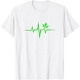 thumbnail image 1 of Pulse Green Heartbeat Vegan Plant Tree Environment T-shirt T-Shirt100% pure cotton white short-sleeved T-shirts for men and women, 1 of 4