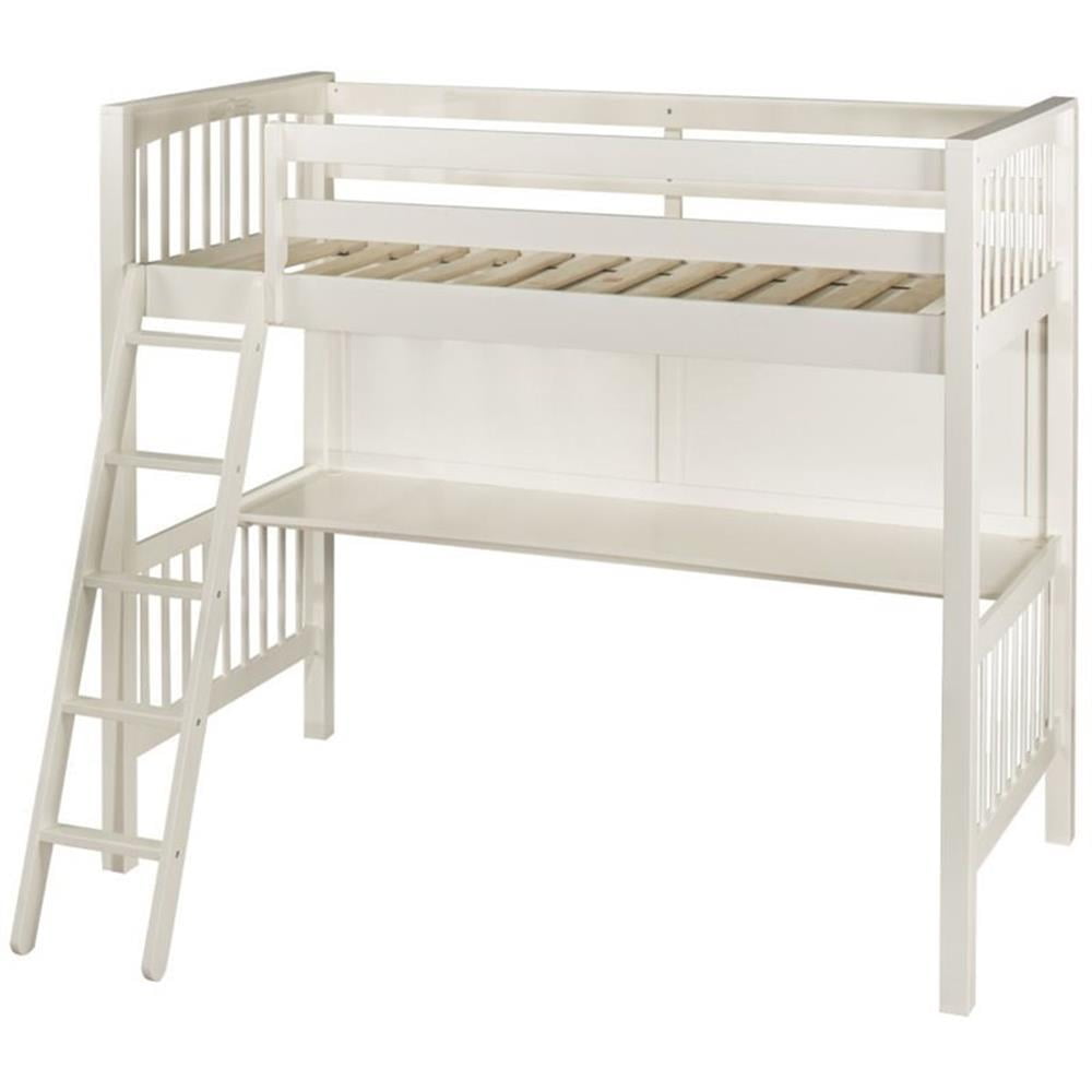 Pulse Loft Bed with Hanging Nightstand - Twin - White Finish