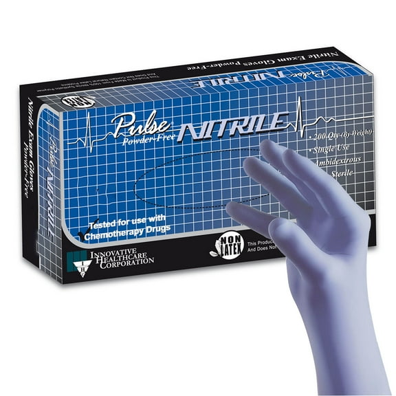 Pulse Nitrile Disposable Nitrile Exam Glove Standard Cuff Length X-LARGE 177352 200 per Box
