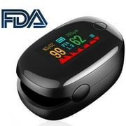 Pulse Oximeter Fingertip,Fast Spo2 Reading Blood Oxygen Saturation Monitor,Oximetry for Sports Aviation Use Only (Black)