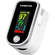 Pulse Oximeter Fingertip - Oxygen Meter Finger Pulse Oximeter - Blood Oxygen Saturation Monitor with Heart Rate and Fast Spo2 Reading, Pulse Ox with TFT Screen, Lanyard Not include Batteries