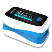 Pulse Oximeter Fingertip, SpO2 Blood Oxygen Saturation Meter with OLED Display, Heart Rate Monitor Accurate Fast Reading, for Adults and Kids, with Lanyard Blue