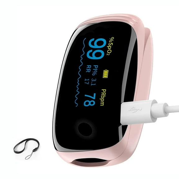 Pulse Oximeter Fingertip with Rechargeable,Finger Pulse Oximeter,Blood Oxygen Meter Finger,Accurate Spo2 PI RR Reading for Home,Outdoor Sports