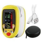 Pulse Oximeter,Rechargeable Children Oxygen and Heart Monitor Fingertip Blood Oxygen Meter,Large Display