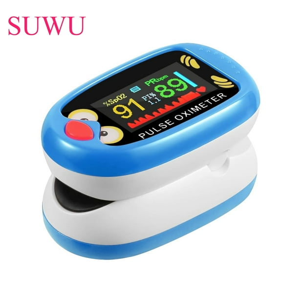 Pulse Oximeter, Rechargeable Oximeter for Kids & Children, Blood Oxygen Saturation, Pulse Rate Monitor, Cute Cartoon Design, USB-C Charging