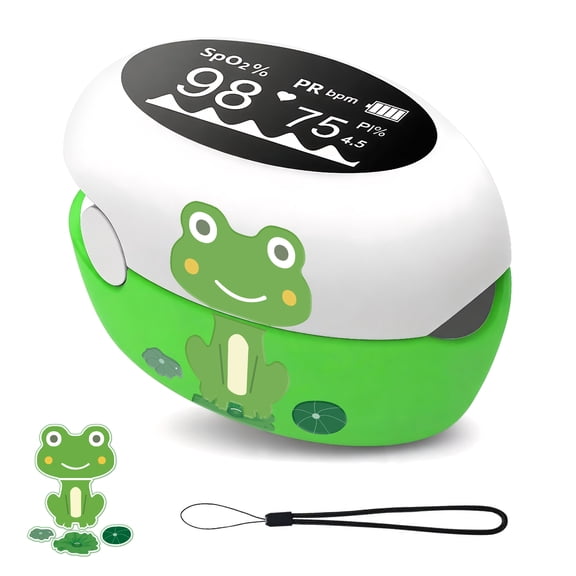 Pulse Oximeter for Small Finger - Rechargeable Fingertip SpO2 Oxygen Monitor with OLED Display & Animal Theme, Auto-Rotate Screen Saturation Tracker for Sports & Aviation Use, Not for Medical Use