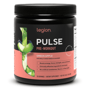 Legion Athletics Pulse Pre-Workout Supplement, Green Apple, Naturally Sweetened With No Added Sugar, 350mg Caffeine, 20 Servings, High Performance Energy & Focus Powder