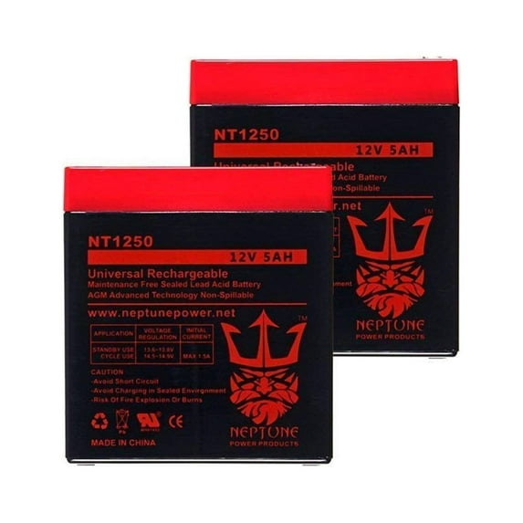 Pulse Reverb 12V 5Ah SLA Replacement Electric Scooter Battery by Neptune - 2 Pack