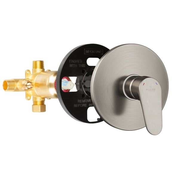 Tru-Temp Pressure Balanced Mixing Valve with Round Trim Brushed Nickel