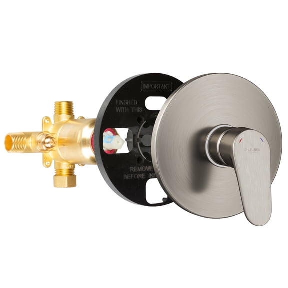 Tru-Temp Pressure Balanced Mixing Valve with Round Trim Brushed Nickel