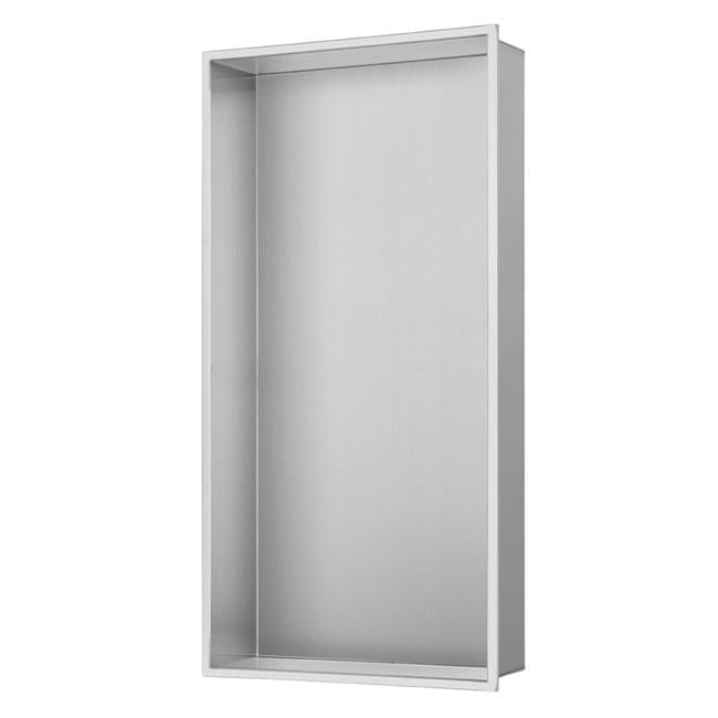 Brushed Stainless Steel Rectangular Shower Niche Shelf