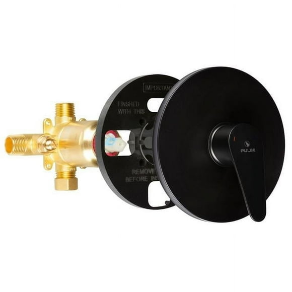 Pulse Showerspas 0.5 in. Tru-Temp Rough-In Valve Pressure Balance-Trim Kit, Matte Black