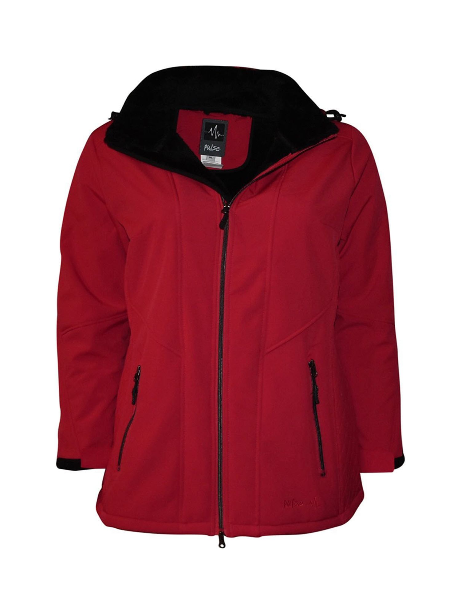 Pulse Womens Plus Size Faux Fur Insulated Soft Shell Jacket 1X2X
