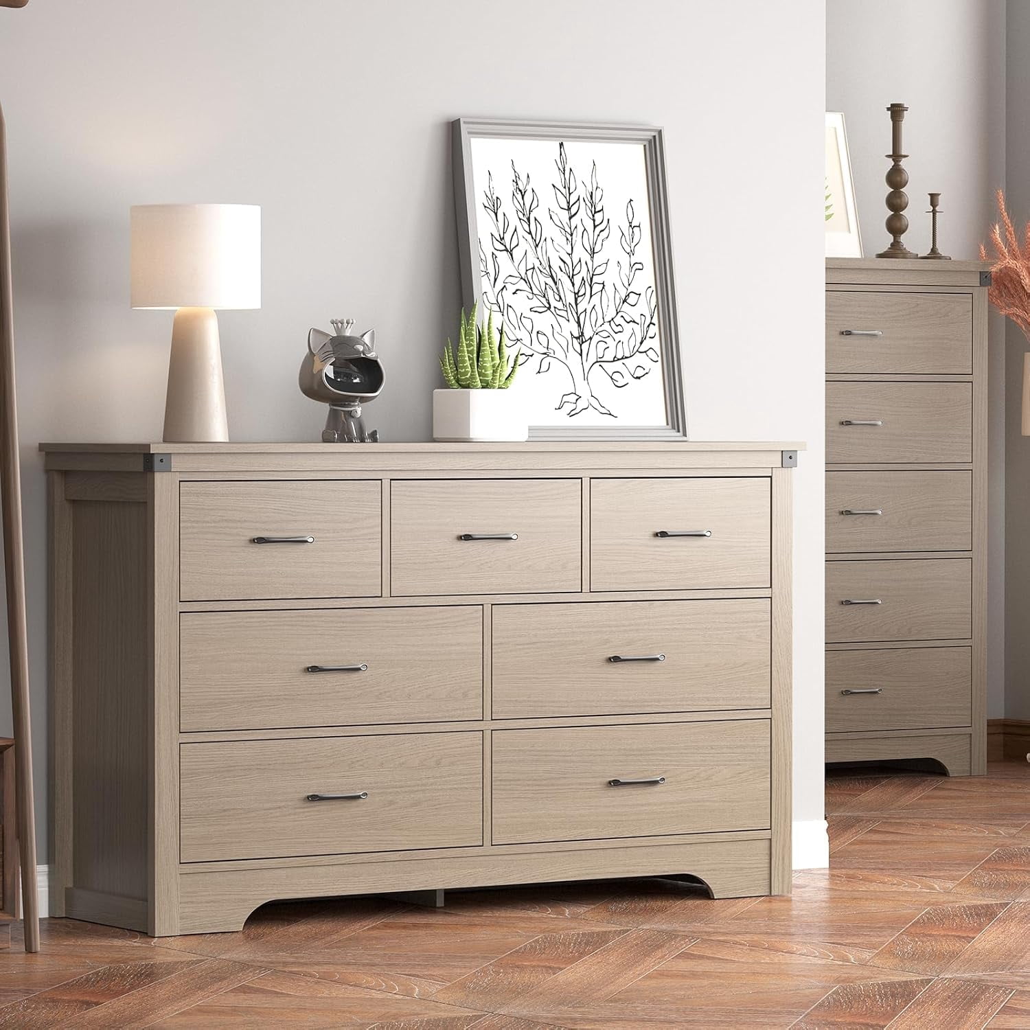 PulseFay Farmhouse 7 Drawer Dresser for Bedroom, 51
