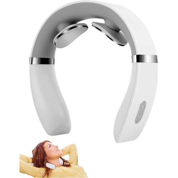 Pulsex Neck Massager for Pain Relief Deep Tissue, 2025 New Neck Relaxer Portable 10 Modes Adjustable Cordless with Heat, Pulsex Advanced Neck Relaxer Portable Rechargeable for Home/Office