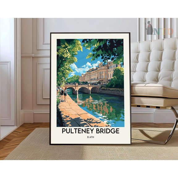 Pulteney Bridge Bath Poster, Unframed Paper Poster 8x10in