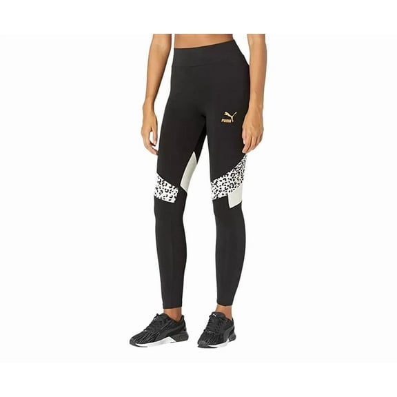 Puma Animal Leggings Womens Active Pants Size Xs, Color: Black/Black