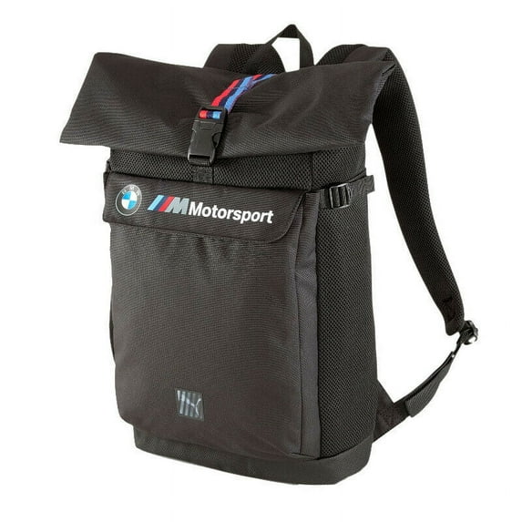 Puma BMW M Motorsport Roll Top Utility Lifestyle Backpack Bag 076897 Black OS