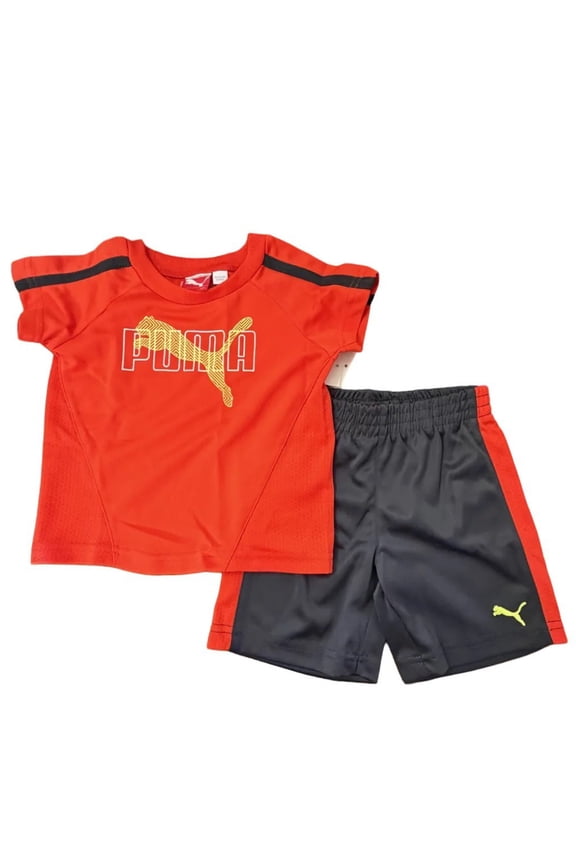 Baby Boy's Orange/Black T-Shirt & Short Set - 12 Months