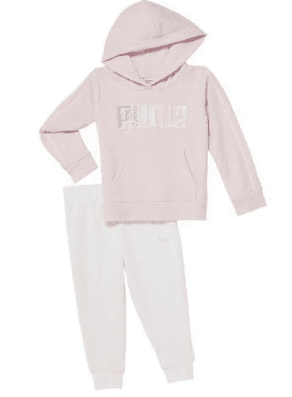 Baby Girls Pink 2 Piece Fleece Pullover Hoodie & Jogger Set, US X6