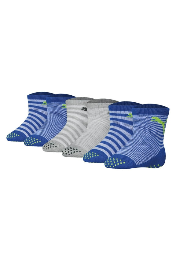Baby Unisex Socks, Pack Of 6 - Abs Socks Ecom 6P Grey/Blue 19-22