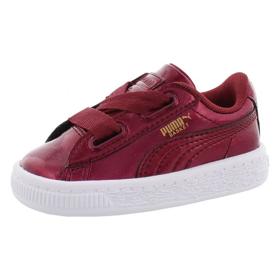 Puma Basket Heart Glam Infant/Toddler Shoes Size 5, Color: Tibetan Red
