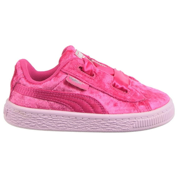 Puma Basket Heart Velour Toddlers' Shoes Beetroot Purple/Puma Silver 367626-01