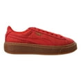 thumbnail image 1 of Puma Basket Platform Woven Women's Shoes High Risk Red/Gold 364847-01, 1 of 6