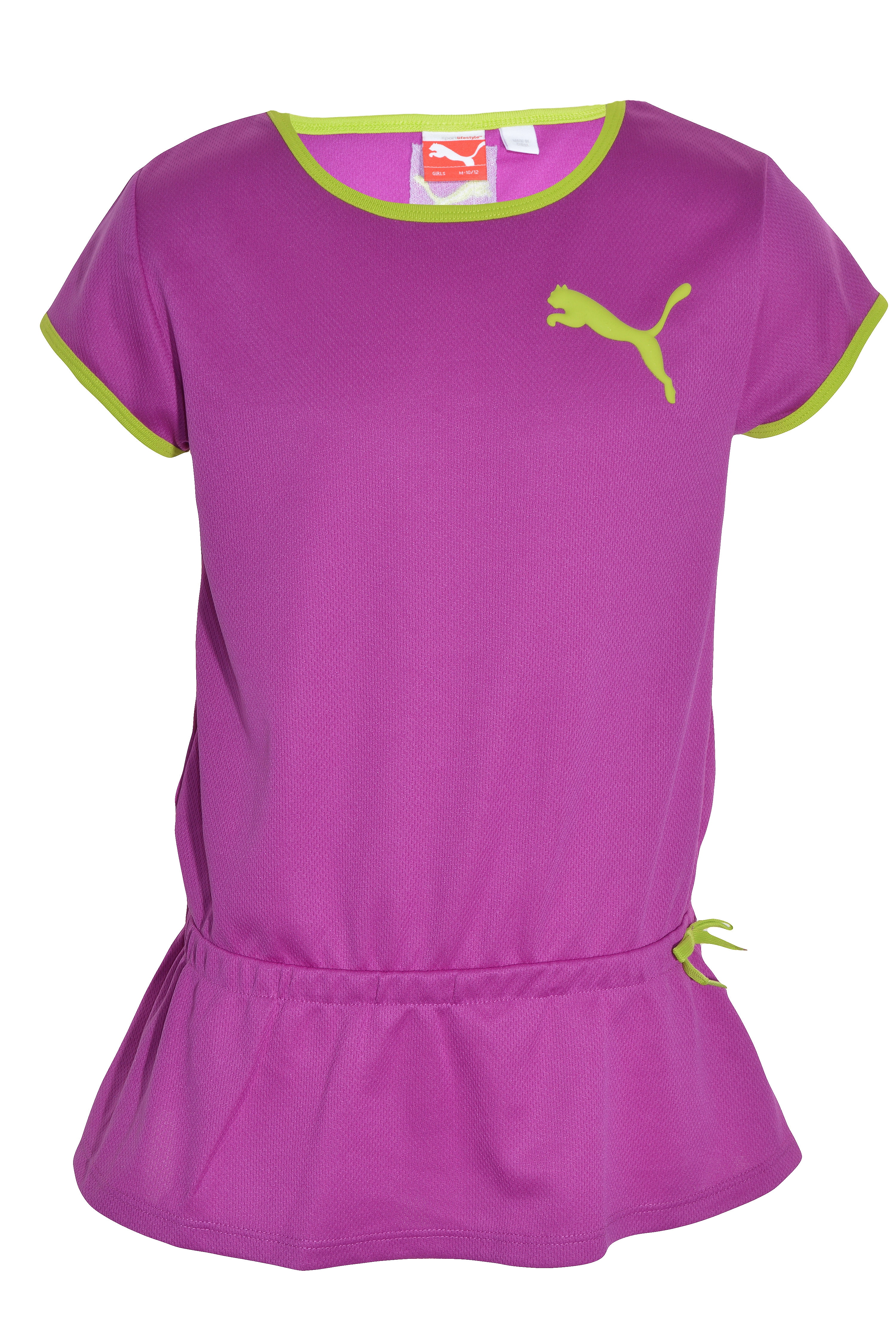 Puma Big 10/12) Athletic Girls M Peplum Shirt (Purple