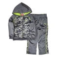 thumbnail image 1 of Puma Boys Gray & Lime Green Camo Full Zip Hoodie & Pants Outfit Set Size 4, 1 of 2