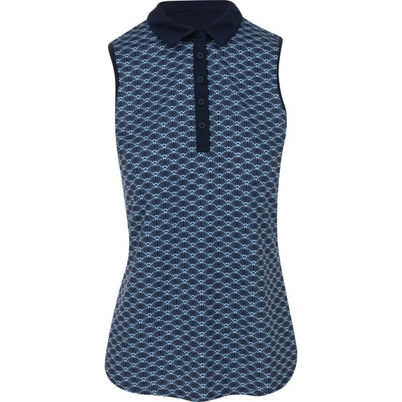 Puma CLOUDSPUN Scallop Sleeveless Deep Navy Shirt Women L