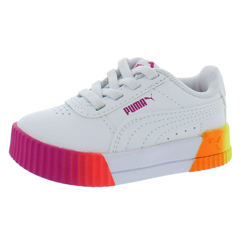 Puma Carina Neon Fade Ac Baby Girls Shoes Size 5 Color White Pink Walmart