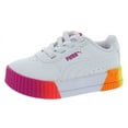 thumbnail image 1 of Puma Carina Neon Fade Ac Baby Girls Shoes Size 8, Color: White/Pink, 1 of 5