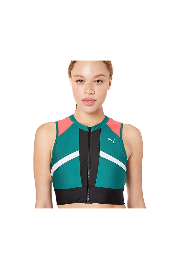Chase Full Zip Crop Womens Active Shirts & Tees Size Xs, Color: Teal Green