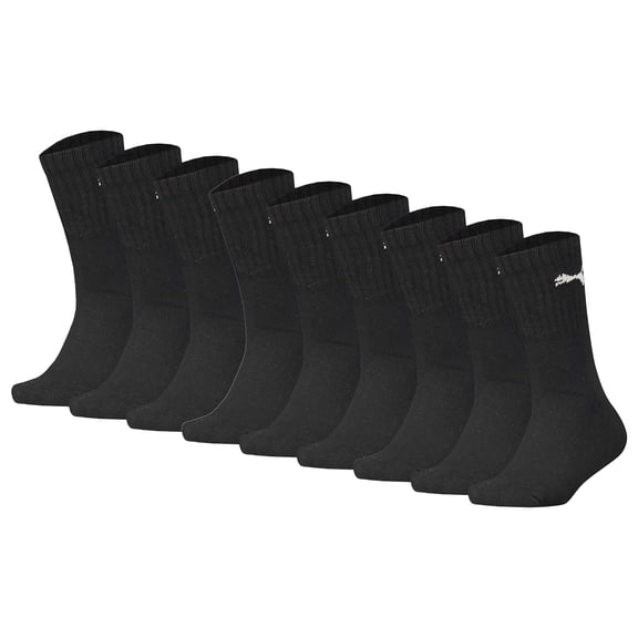Puma Child Socks, 9 Pack - Sport Crew Sock,Tennis Socks, Ecom Black 27-30